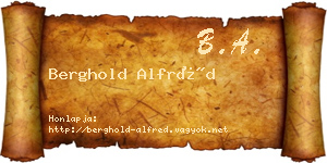 Berghold Alfréd névjegykártya